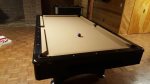 The pool table received new felt in mid-2017